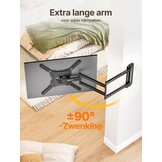 monTEK TV Muurbeugel met 946 mm Extra Lange Arm voor 23-65 inch LCD/LED/OLED TV tot 35 kg, Kantelbaar en 180° Draaibaar, Hoek TV Beugel Ruimtebesparend Ontwerp, Max. VESA 600 x 400 mm - Maat 23"-65"/946 mm Langarm