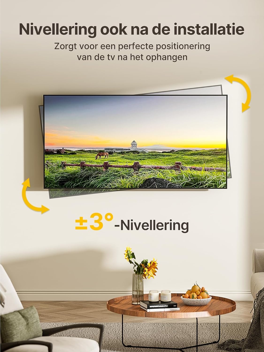 monTEK TV Muurbeugel met 946 mm Extra Lange Arm voor 23-65 inch LCD/LED/OLED TV tot 35 kg, Kantelbaar en 180° Draaibaar, Hoek TV Beugel Ruimtebesparend Ontwerp, Max. VESA 600 x 400 mm - Maat 23"-65"/946 mm Langarm