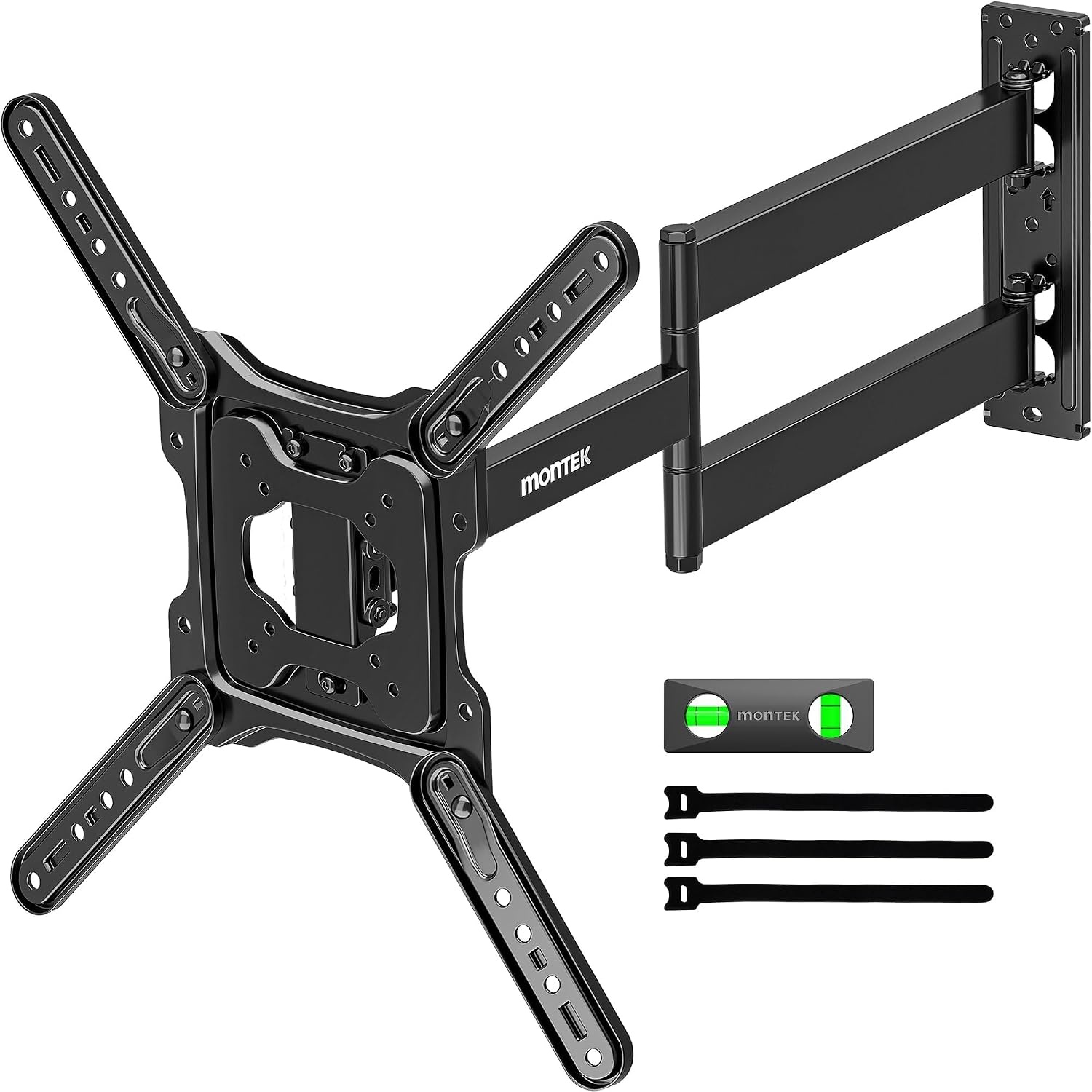 monTEK TV Muurbeugel met 946 mm Extra Lange Arm voor 23-65 inch LCD/LED/OLED TV tot 35 kg, Kantelbaar en 180° Draaibaar, Hoek TV Beugel Ruimtebesparend Ontwerp, Max. VESA 600 x 400 mm - Maat 23"-65"/946 mm Langarm