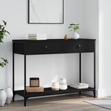 vidaXL Wandtafel 100x34,5x75 cm bewerkt hout zwart