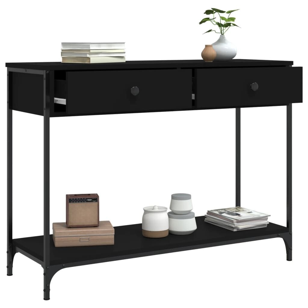 vidaXL Wandtafel 100x34,5x75 cm bewerkt hout zwart