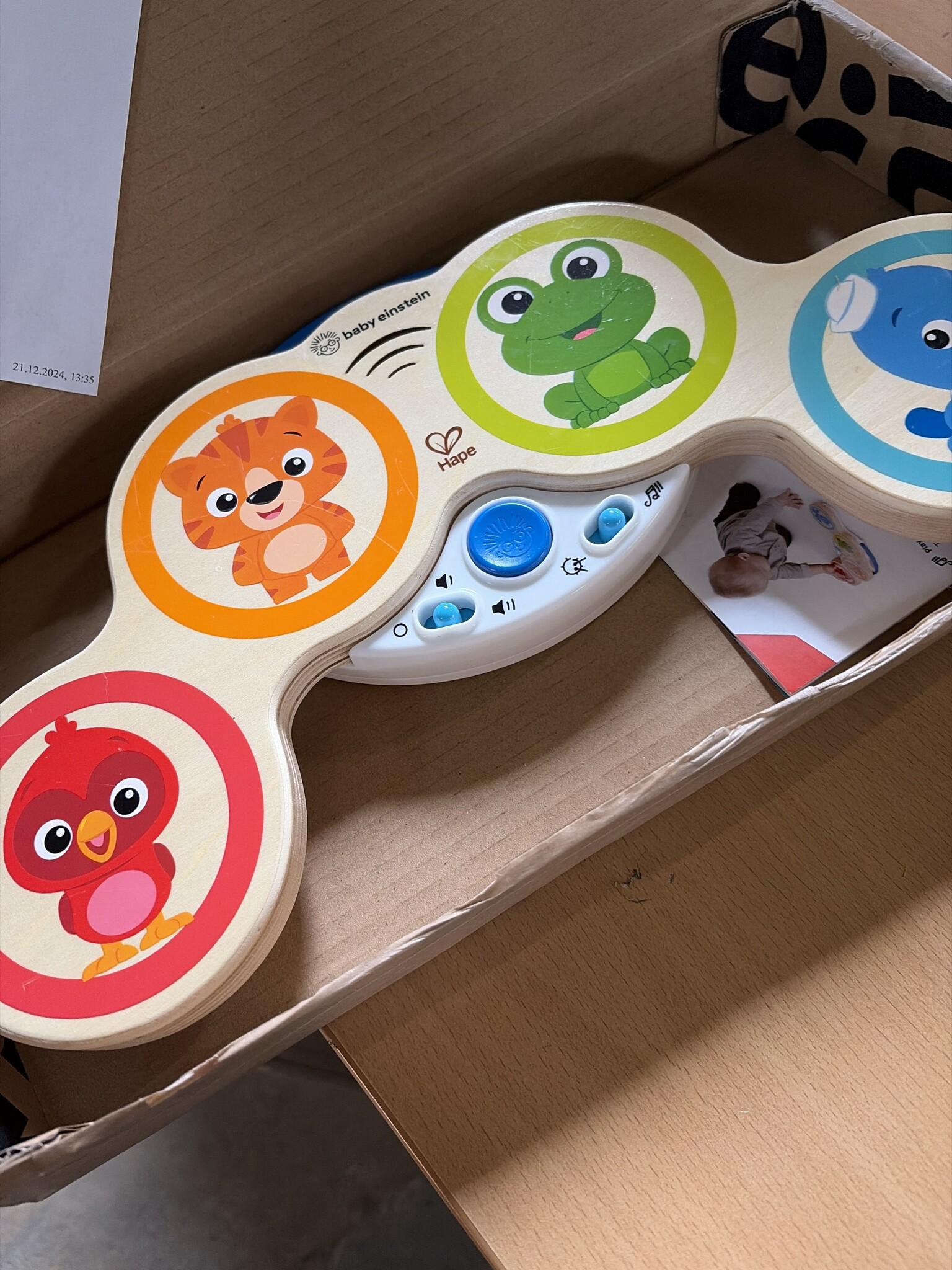Baby Einstein Hape Magic Touch Drums Muzikaal Houten Speelgoed, Vanaf 6 Maanden