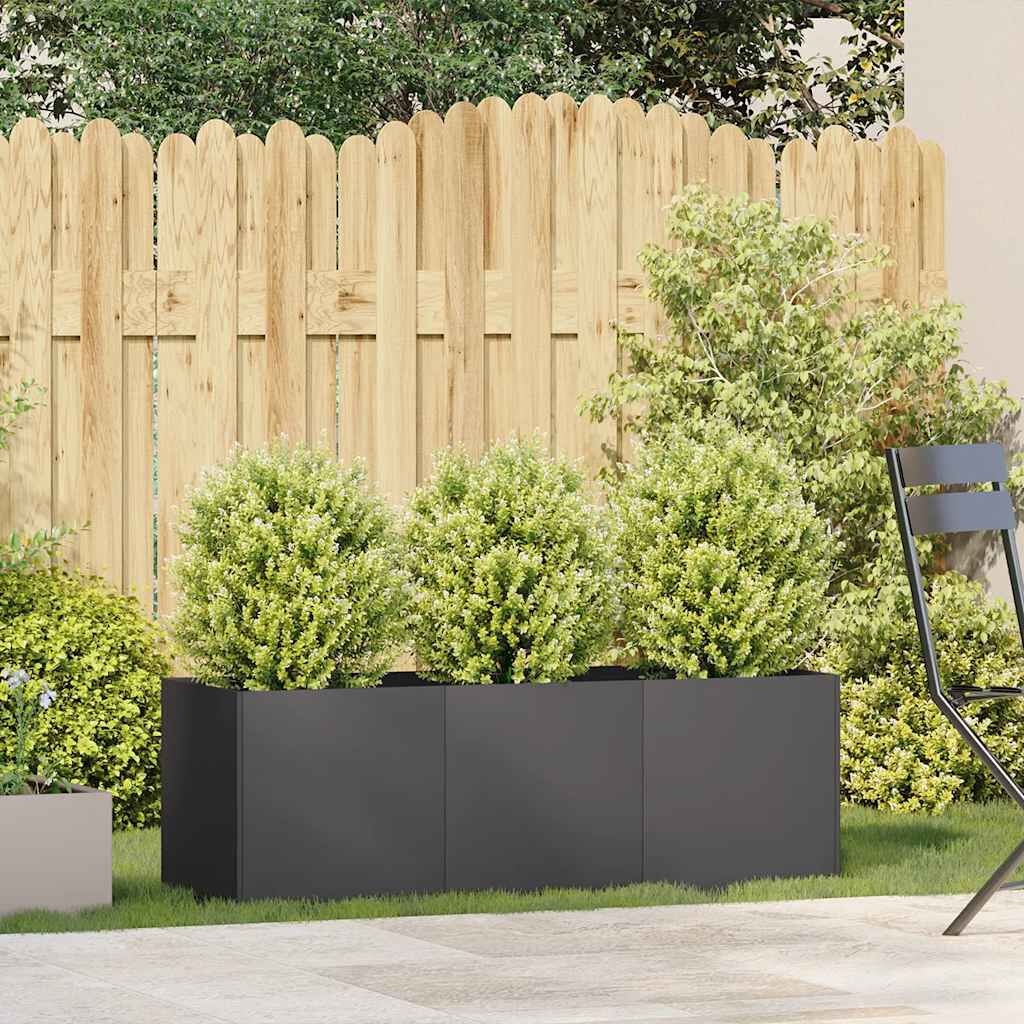 vidaXL Plantenbak 120x40x40 cm koudgewalst staal zwart