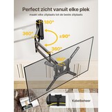 monTEK TV Muurbeugel met 946 mm Extra Lange Arm voor 23-65 inch LCD/LED/OLED TV tot 35 kg, Kantelbaar en 180° Draaibaar, Hoek TV Beugel Ruimtebesparend Ontwerp, Max. VESA 600 x 400 mm - Maat 23"-65"/946 mm Langarm
