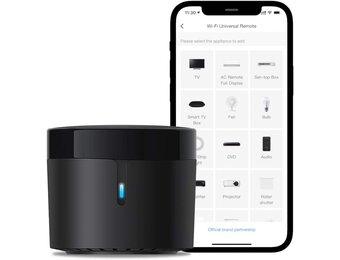 Broadlink RM4 Mini Universele IR Audio Video Afstandsbediening, Smart Home Wi-Fi Remote Hub, compatibel met Alexa - Maat RM4 mini