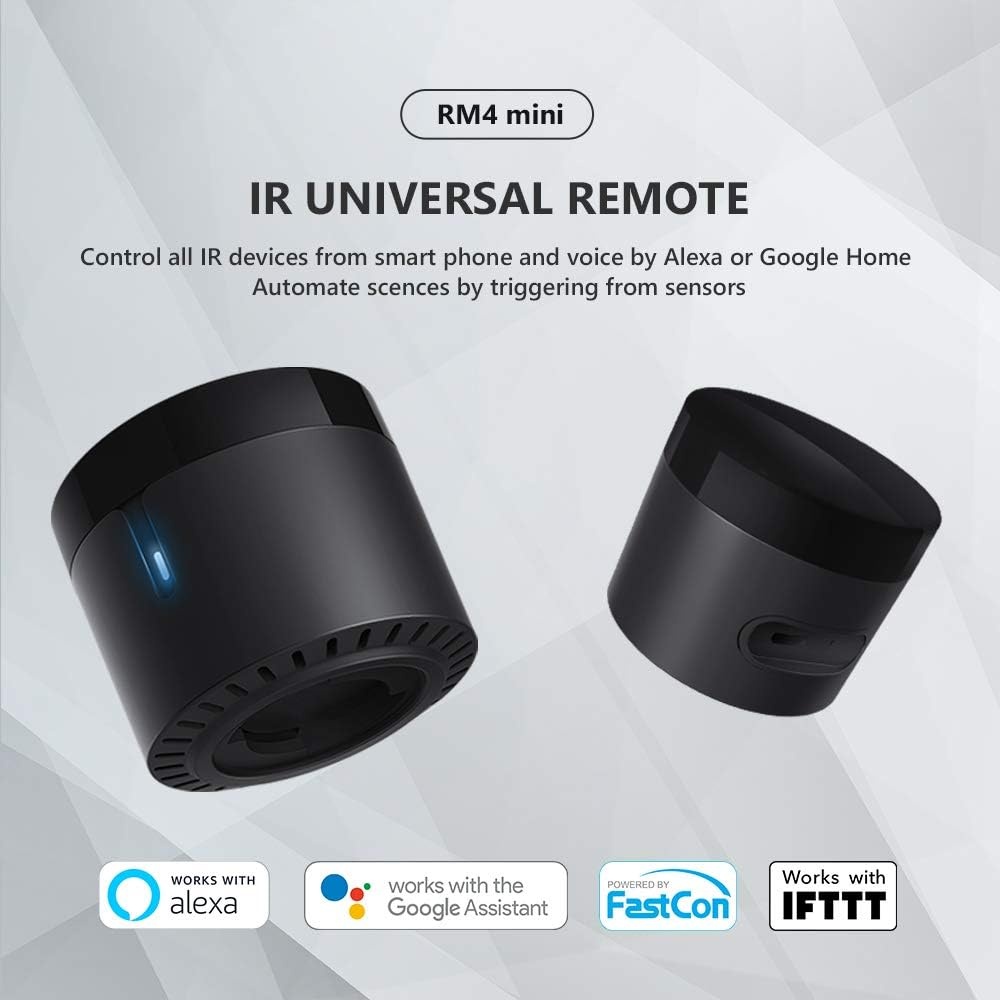 Broadlink RM4 Mini Universele IR Audio Video Afstandsbediening, Smart Home Wi-Fi Remote Hub, compatibel met Alexa - Maat RM4 mini