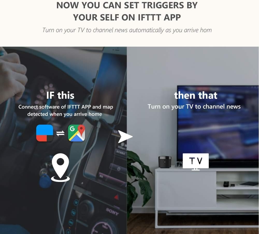 Broadlink RM4 Mini Universele IR Audio Video Afstandsbediening, Smart Home Wi-Fi Remote Hub, compatibel met Alexa - Maat RM4 mini
