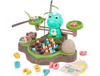 Montessori 4-in-1 visspelset, speelgoed met balansspel en cijfers, leerspellen, kinderspeelgoed met 21 vissen, 2 hengels en 10 kaarten, voor kinderen vanaf 3, 4, 5, 6