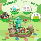 Montessori 4-in-1 visspelset, speelgoed met balansspel en cijfers, leerspellen, kinderspeelgoed met 21 vissen, 2 hengels en 10 kaarten, voor kinderen vanaf 3, 4, 5, 6