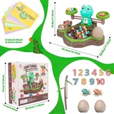 Montessori 4-in-1 visspelset, speelgoed met balansspel en cijfers, leerspellen, kinderspeelgoed met 21 vissen, 2 hengels en 10 kaarten, voor kinderen vanaf 3, 4, 5, 6