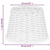 vidaXL Lampenkap Ø30x20 cm wicker wit