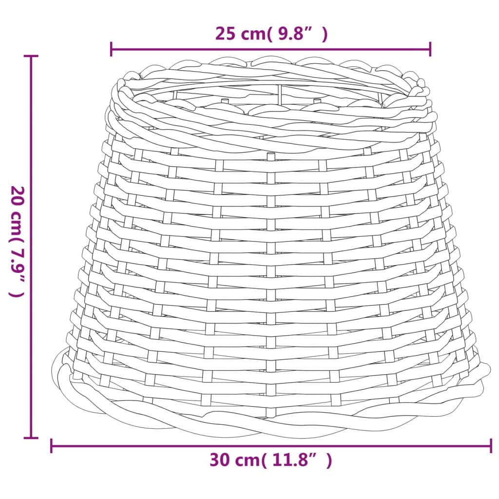 vidaXL Lampenkap Ø30x20 cm wicker wit