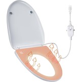 Intelligente slimme wc-bril, bidet, verwarmde zitting met 3 temperatuurniveaus, automatische sluiting, led-temperatuurweergave, nachtlampje en IPX4 spatwaterbescherming, V-type verwarmde toiletbril