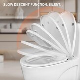 Intelligente slimme wc-bril, bidet, verwarmde zitting met 3 temperatuurniveaus, automatische sluiting, led-temperatuurweergave, nachtlampje en IPX4 spatwaterbescherming, V-type verwarmde toiletbril