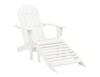 vidaXL Tuinstoel met hocker hout wit