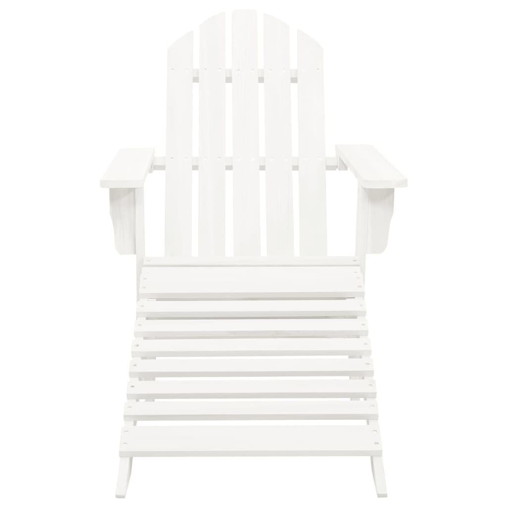 vidaXL Tuinstoel met hocker hout wit