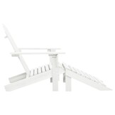 vidaXL Tuinstoel met hocker hout wit