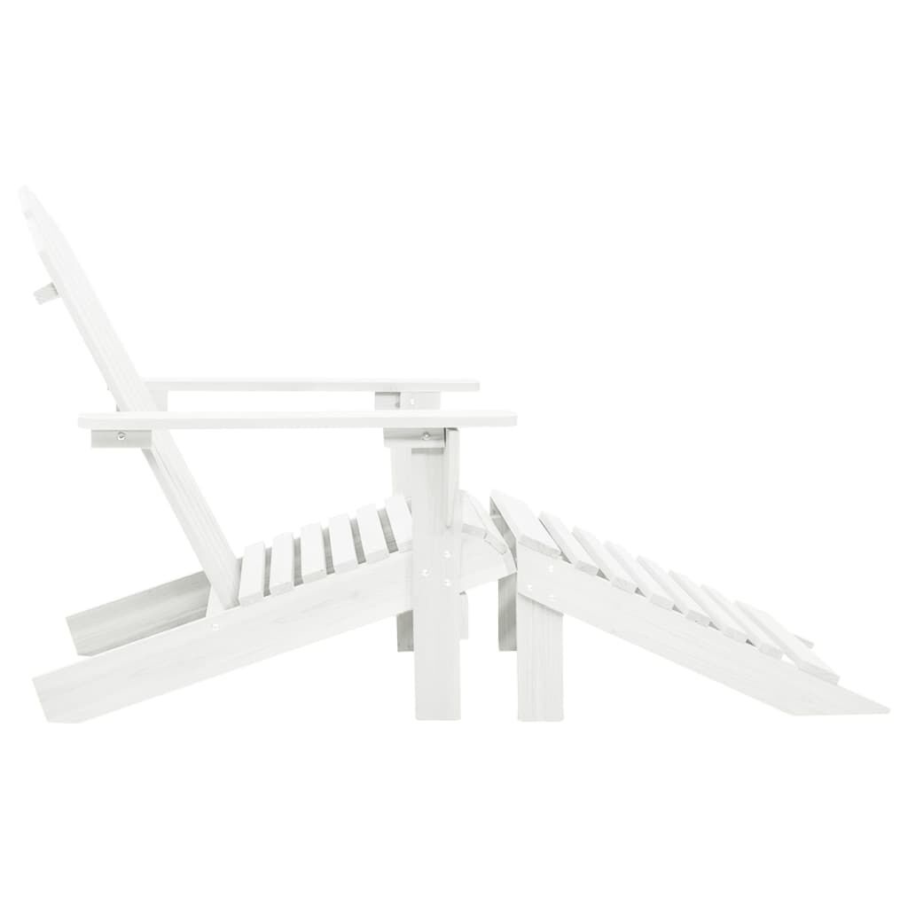vidaXL Tuinstoel met hocker hout wit