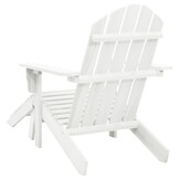 vidaXL Tuinstoel met hocker hout wit