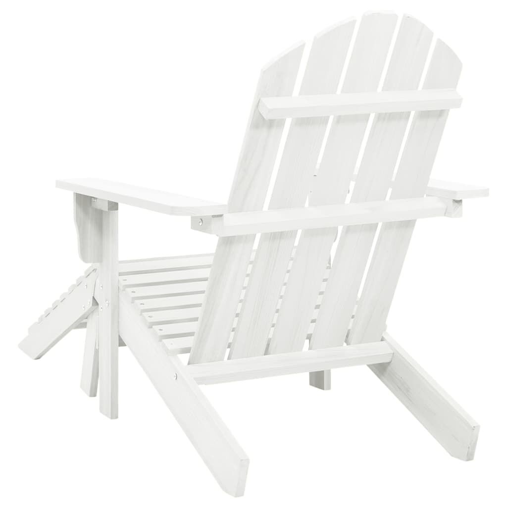 vidaXL Tuinstoel met hocker hout wit