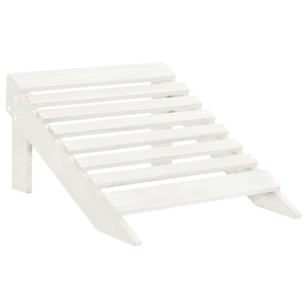 vidaXL Tuinstoel met hocker hout wit