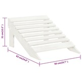 vidaXL Tuinstoel met hocker hout wit