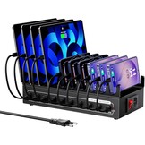 USB C-oplader meervoudig, USB-oplaadstation voor meerdere apparaten, totaal vermogen 200W 10 poorten【5USBA en 5USBC】, compatibel met iPhone 11/12/13/14/15/16/XS/XR/8/mobiele telefoons/tablet