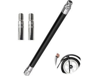 Fietsventieladapter, verlenging voor bandventieldop, 39 mm, ventielverlenging, terugslagventiel, met rubberen verlengpomp, verlengadapter