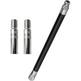 Fietsventieladapter, verlenging voor bandventieldop, 39 mm, ventielverlenging, terugslagventiel, met rubberen verlengpomp, verlengadapter
