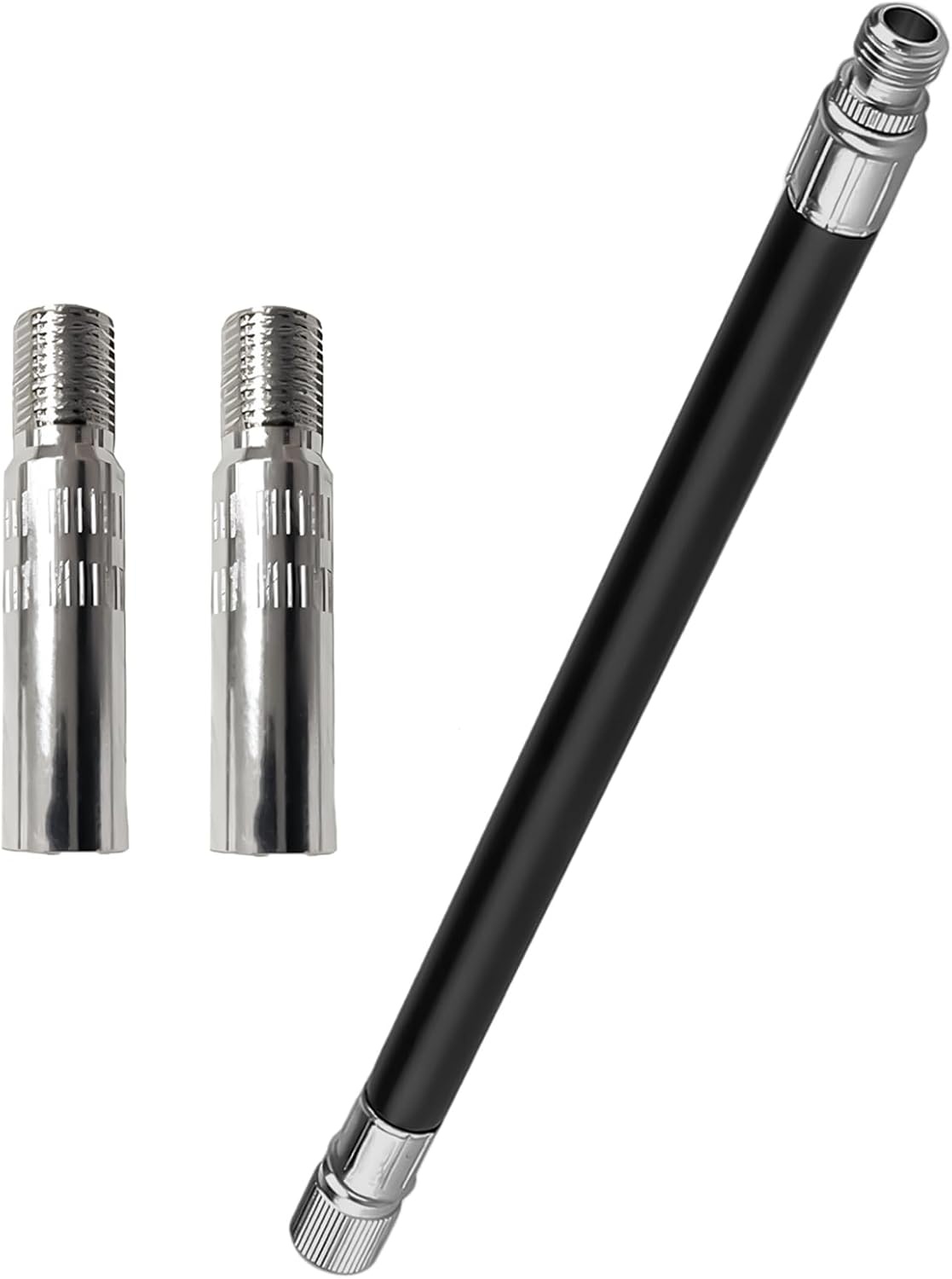 Fietsventieladapter, verlenging voor bandventieldop, 39 mm, ventielverlenging, terugslagventiel, met rubberen verlengpomp, verlengadapter