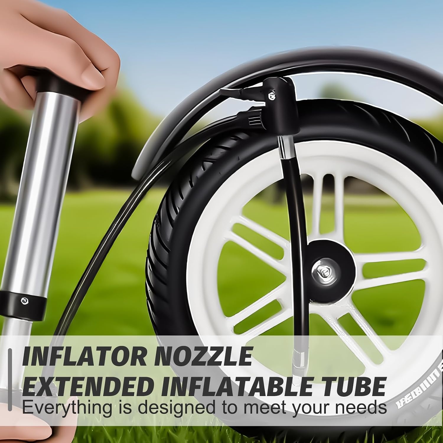 Fietsventieladapter, verlenging voor bandventieldop, 39 mm, ventielverlenging, terugslagventiel, met rubberen verlengpomp, verlengadapter