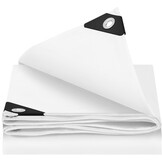 WOLTU Waterdicht afdekzeil voor buiten, ingestanste oogjes, PE 140 gr./m², afdekking voor zwembad, auto, tuinmeubelen, regenbestendig en winddicht, 2 x 3 m, wit