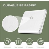 WOLTU Waterdicht afdekzeil voor buiten, ingestanste oogjes, PE 140 gr./m², afdekking voor zwembad, auto, tuinmeubelen, regenbestendig en winddicht, 2 x 3 m, wit