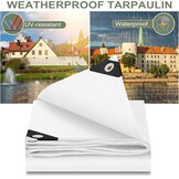 WOLTU Waterdicht afdekzeil voor buiten, ingestanste oogjes, PE 140 gr./m², afdekking voor zwembad, auto, tuinmeubelen, regenbestendig en winddicht, 2 x 3 m, wit