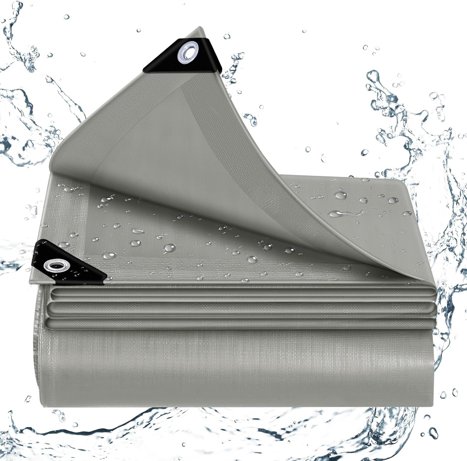 WOLTU Waterdicht afdekzeil voor buiten, ingestanste oogjes, PE 140 gr./m², afdekking voor zwembad, auto, tuinmeubelen, regenbestendig en winddicht, 2 x 3 m, wit