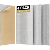 TONOR 4 Pack Grote Akoestische Panelen, 120x60x0,9cm Akoestische Muurpaneel, Zelfklevende Geluiddichte Panelen, Decoratieve Geluiddichte Muurpanelen voor Echo Absorptie voor Home Studio Kantoor, Grijs