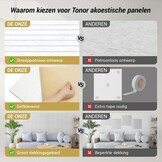 TONOR 4 Pack Grote Akoestische Panelen, 120x60x0,9cm Akoestische Muurpaneel, Zelfklevende Geluiddichte Panelen, Decoratieve Geluiddichte Muurpanelen voor Echo Absorptie voor Home Studio Kantoor, Grijs
