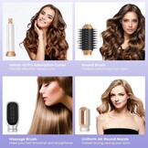 6-in-1 haarstylerset, multi-airstyler, krultang, auto-wrap, ronde borstelföhn, heteluchtborstel, voor styling, gladmaken, drogen, volume, krullen