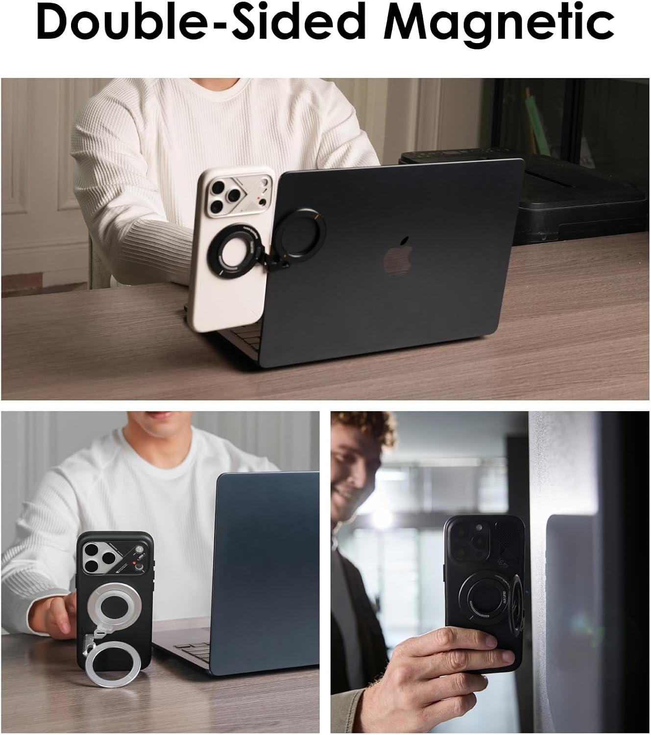 Aulumu G09 MagSafe Ringhouder - Magnetische Telefoonstandaard & Grip - Zwart