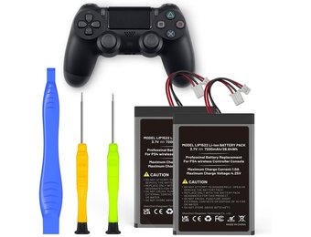 2 stuks reservebatterijen voor PS4-controller, 2026 upgrade 7200 mAh batterijen met hoge capaciteit, compatibel met Sony PS4 Slim/PS4 Pro Dualshock Controller CUH-ZCT2 CUH-ZCT2E CUH-ZCT1E CUH-ZCT1U