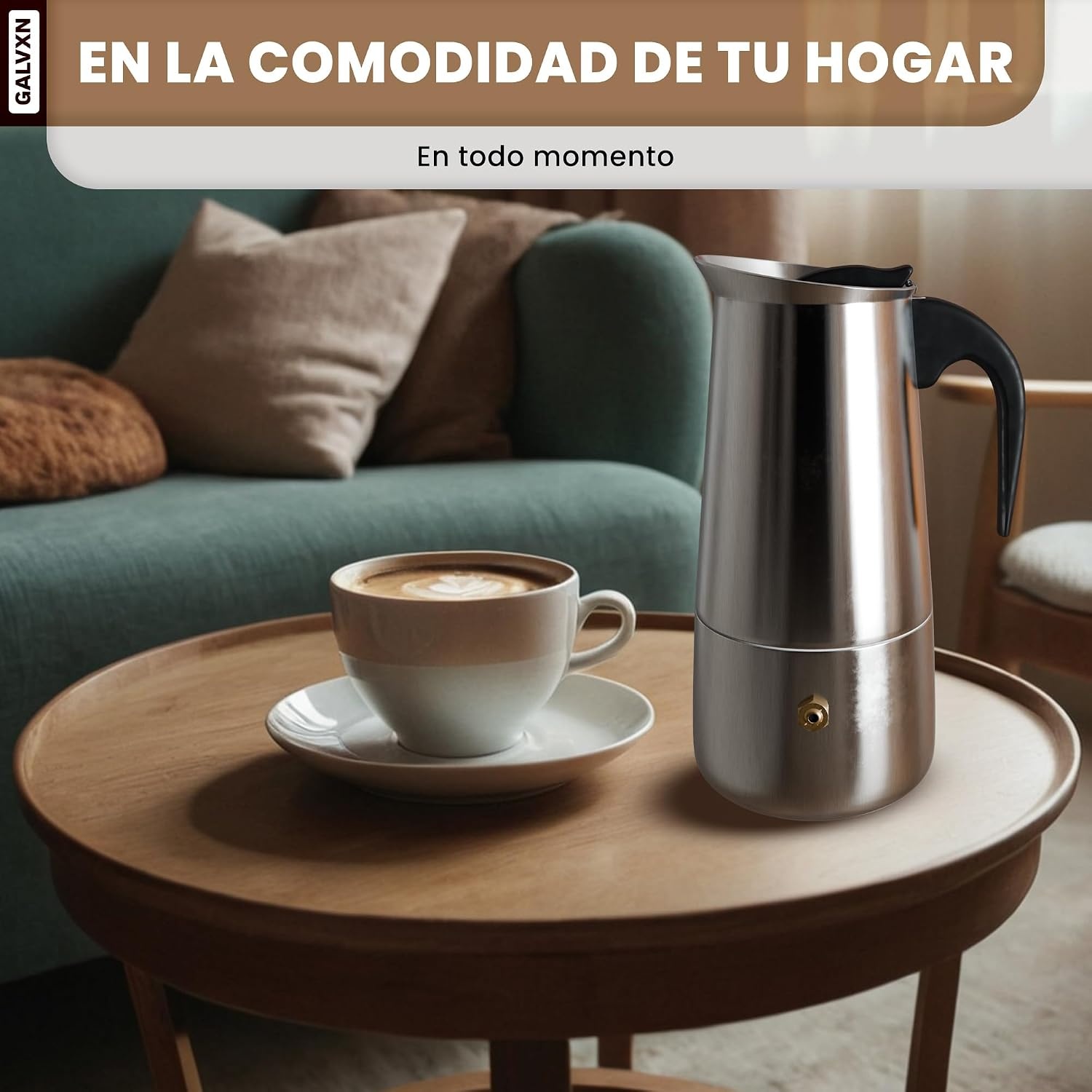 Italiaans koffiezetapparaat, inductie koffiezetapparaat, set met molen, Italiaans koffiezetapparaat van roestvrij staal, koffiezetapparaat voor 6 kopjes (300 ml), compatibel met alle warmtebronnen - Maat cafetera 6 tazas + molinillo