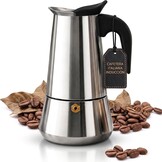 Italiaans koffiezetapparaat, inductie koffiezetapparaat, set met molen, Italiaans koffiezetapparaat van roestvrij staal, koffiezetapparaat voor 6 kopjes (300 ml), compatibel met alle warmtebronnen - Maat cafetera 6 tazas + molinillo