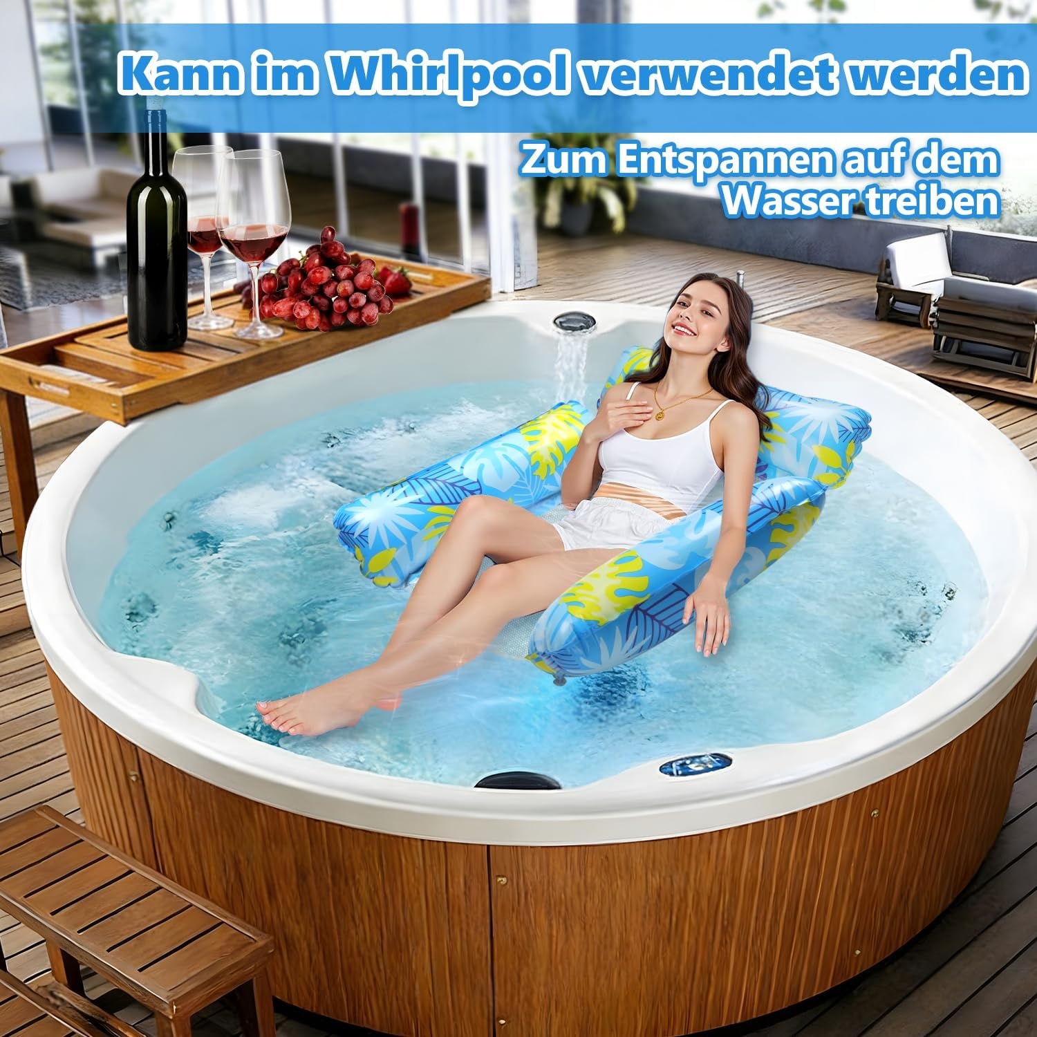 2x Opblaasbare Waterhangmat | 160kg | Inclusief Pomp & Bekers