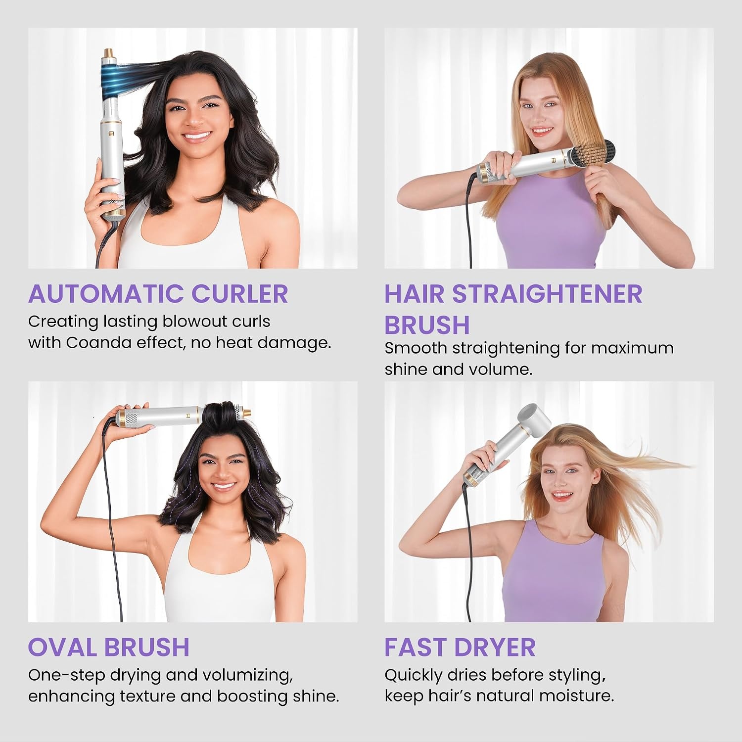 4-in-1 Föhnborstel Haarstyler - Ionentechnologie - 33% Korting