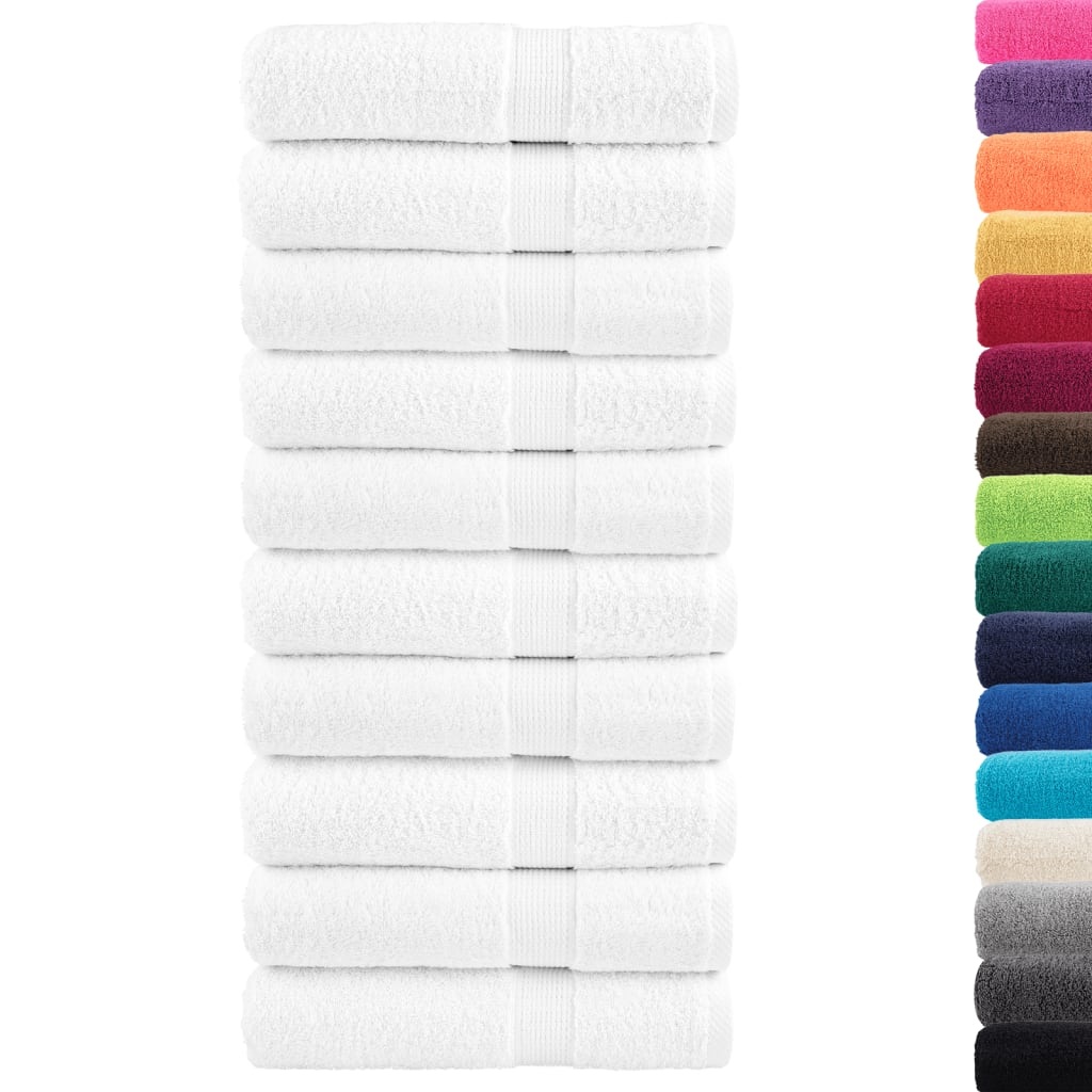 10x Witte Badhanddoeken SOLUND 70x140 cm (34% Korting)