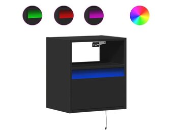 2x Nachtkastjes Zwart met LED - 54% Korting!