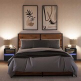 2x Nachtkastjes Zwart met LED - 54% Korting!