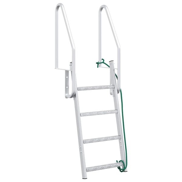 Aluminium 4-Treden Havensteigerladder Zilver - 54% Korting