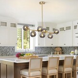 Gouden Sputnik Kroonluchter - Rookglas & 7 Lampen - 59% Korting