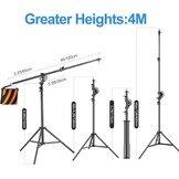 Verstelbaar Studiolamp Statief 400 cm - Luchtgeveerd Aluminium